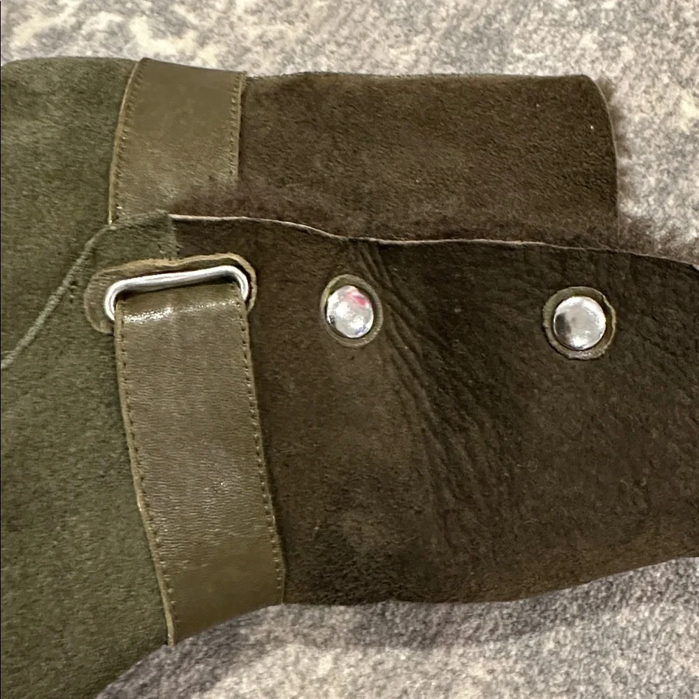 MATT BERNSON REAL SHEEPSKIN SHEARLING ARMY GREEN BOOTS SIZE 7.5 - Picture 6 of 13